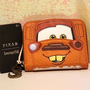 Loungefly Pixar Cars Tow Mater Zip-Around Wallet NWT